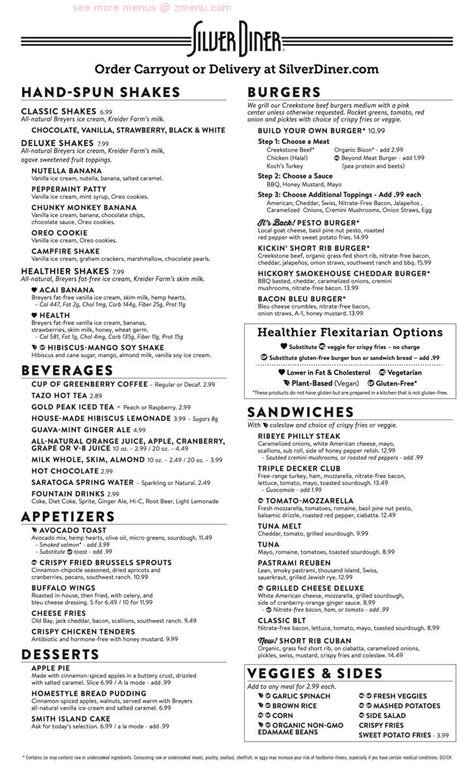 Online Menu of Silver Diner Restaurant, Reston, Virginia, 20194 - Zmenu