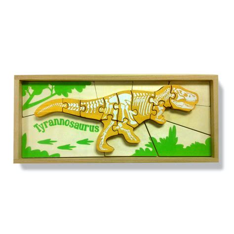 Double Sided Dino Skeleton Puzzle - Tyrannosaurus by BeginAgain – Pacifier Kids Boutique