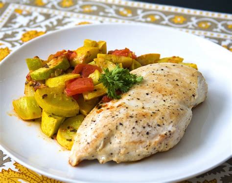 Erin's Food Files » Pressed Chicken with Yellow Squash & Tomatoes