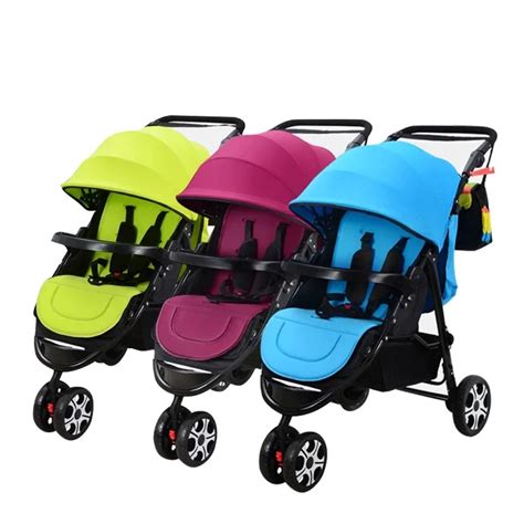 Triplet baby stroller triple twins detachable collapsible lightweight trolley-in Four Wheels ...