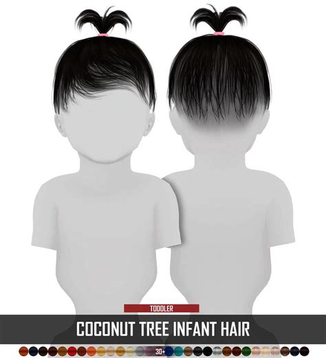 COCONUT TREE INFANT HAIR Conversion - Mesh Edit -... | Sims baby, Sims 4, Toddler hair sims 4