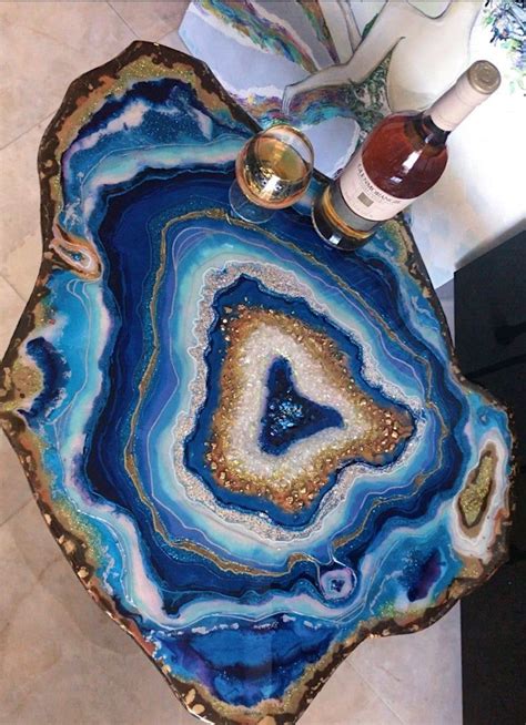 Blue table epoxy resin geode table coffee table exclusive | Etsy in 2021 | Resin wall art, Resin ...