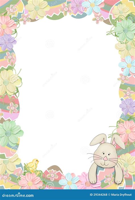 Easter Egg Border With Bunny Stock Illustration - Illustration of rabbit, holiday: 29344268