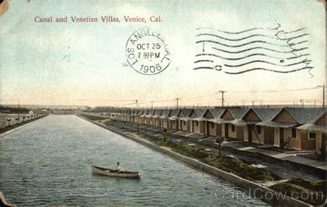 Canal and Venetian Villas Venice, CA Postcard