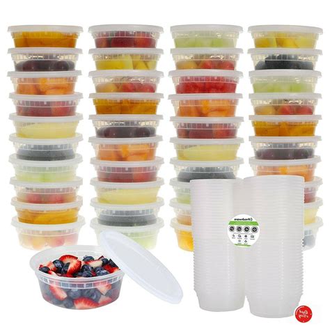 8Oz Clear Plastic Container With Lid Bulk Food