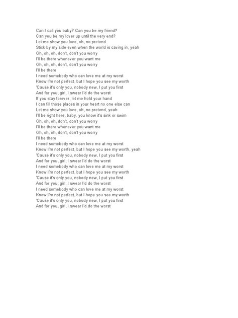 Lyrics at My Worst | PDF