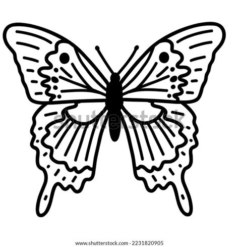 Hand Drawn Doodle Butterfly Vector Sketch Stock Vector (Royalty Free ...