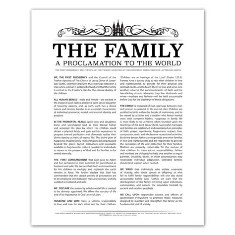 Family Proclamation Printable - Printable Word Searches