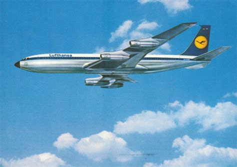 Lufthansa Airlines Boeing B 707 Postcard | Boeing 707, Boeing, German airlines