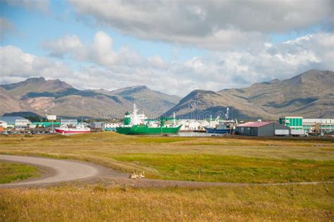 Port of Hofn in Iceland stock photo. Image of village - 100605560