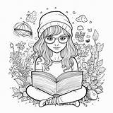 Bookworm Coloring Page sketch template
