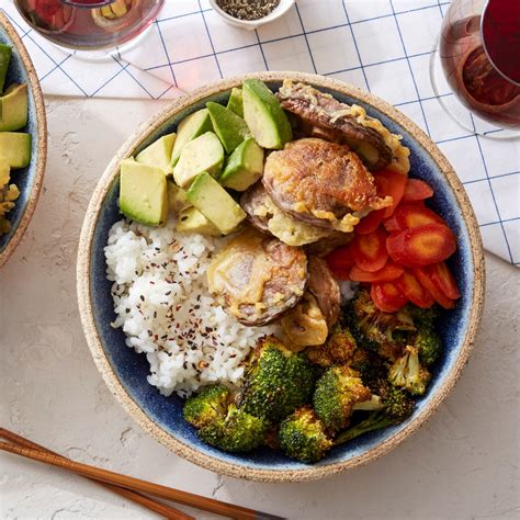 Recipe: Chirashi-Style Rice Bowls with Tempura Mushrooms & Spicy ...