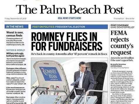 Palm Beach Post Slams Romney, Boosts Obama - Business Insider