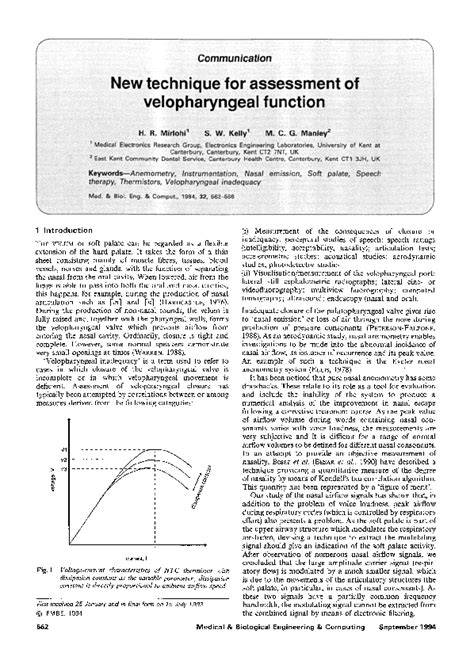 (PDF) New technique for assessment of velopharyngeal function | Steve ...