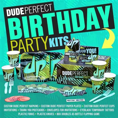 Dude Perfect Birthday Kit | Dude perfect, Birthday party images, Birthday party kits