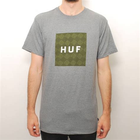 HUF Huf Box Logo Luxe Fill T-Shirt - Heather Grey - HUF from Native ...