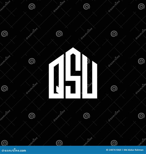 QSU Letter Logo Design on BLACK Background. QSU Creative Initials ...