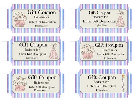 Free Printable Birthday Coupons Templates Gift Certificates intended for Blank Coupon Template ...