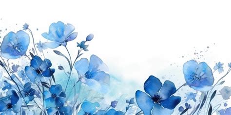 Premium Photo | Beautiful abstract blue watercolor floral design background generative ai aig32