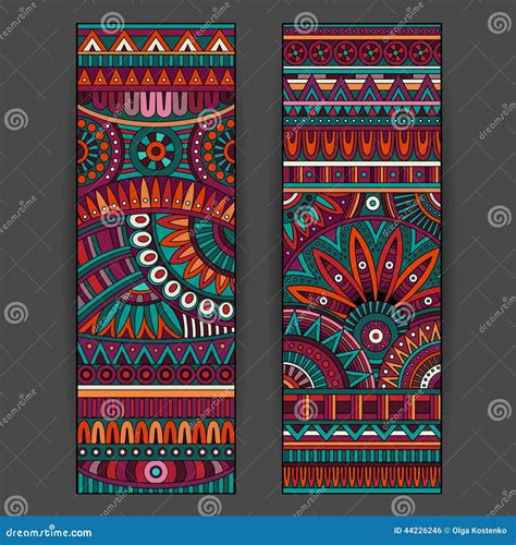 Abstract Vector Ethnic Pattern Cards Set Stock Vector - Illustration of ...