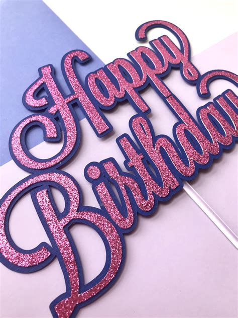 Happy Birthday Cake Topper Glitter cake topper | Etsy | Happy birthday cake topper, Glitter cake ...