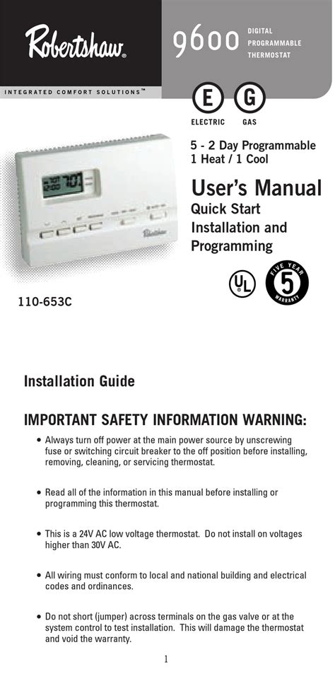 Robertshaw Thermostat 9600 Wiring Diagram - Wiring Diagram