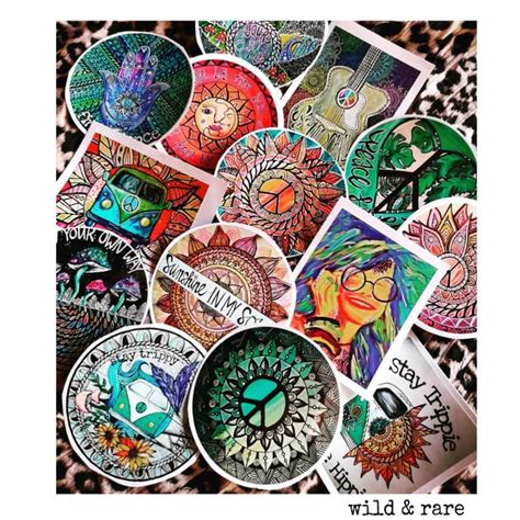 Peace & Love , stickers made from my original artwork. : r/trippyart