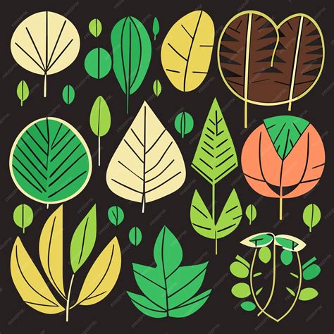 Premium Vector | Isolated rainforest leaf shapes digital art vector set