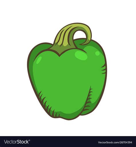 Green pepper cartoon sweet Royalty Free Vector Image