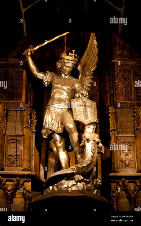 Saint Michael statue. Mont Saint-Michel. Normandy, France, Europe Stock ...