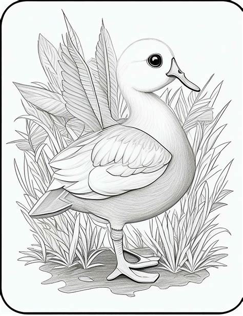 Photo drawing of a duck for kids coloring page 28174581 Stock Photo at ...