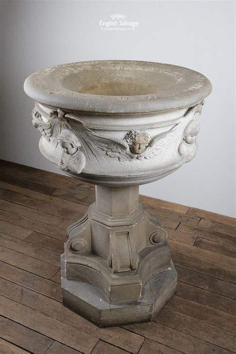 Reclaimed antique sandstone church font