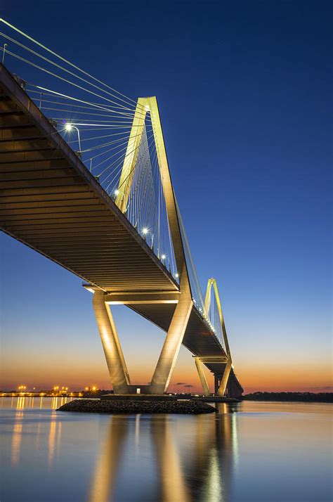 Charleston SC Arthur Ravenel Jr. Bridge at Sunset Photograph by Dave Allen - Pixels