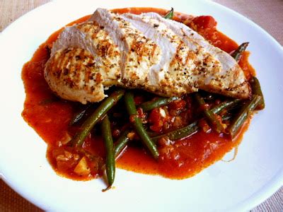 3 hungry tummies: Grilled Chicken With Fasolakia (Braised Green Beans In Tomato Sauce)