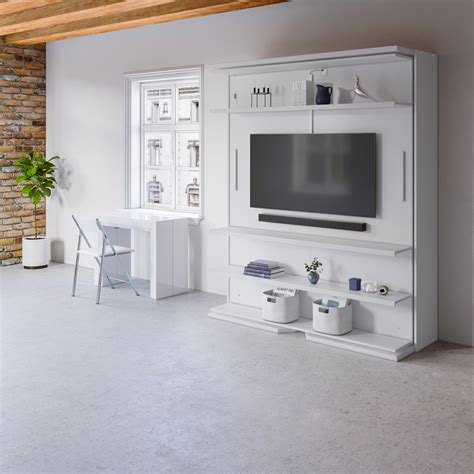 Compatto TV: Revolving Bookshelf & TV Murphy Bed - Expand Furniture ...