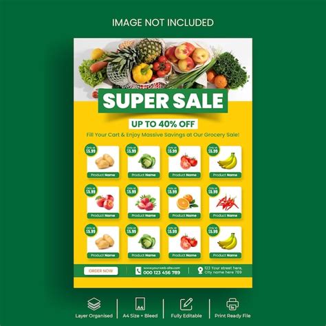 Premium PSD | Grocery sale flyer and price chart flyer or poster ...