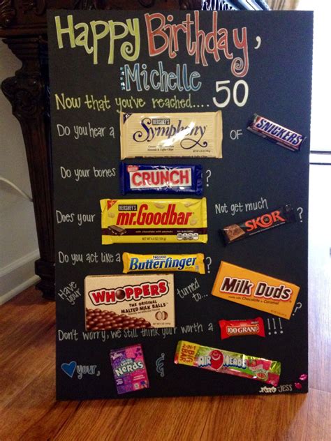 50th Birthday Candy Board Ideas