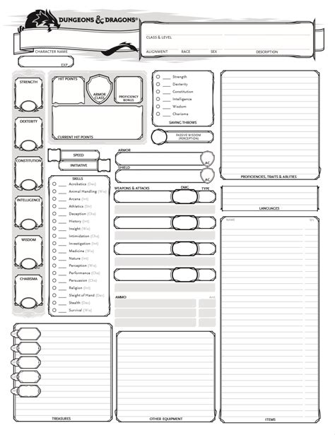 Build Your Own Form Fillable Pdf Character Sheet - Printable Forms Free ...