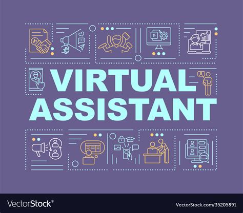 Virtual assistant word concepts banner Royalty Free Vector