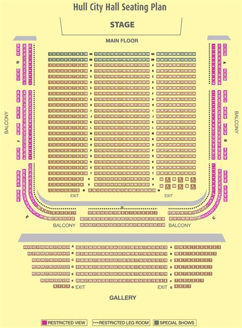 Hull City Hall | Seating Plan, view the seating chart for the Hull City Hall