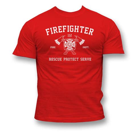 FIREFIGHTER TSHIRT FIRE-BRIGADE TSHIRTS | eBay