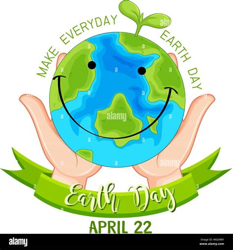 Smiling earth day poster illustration Stock Vector Image & Art - Alamy