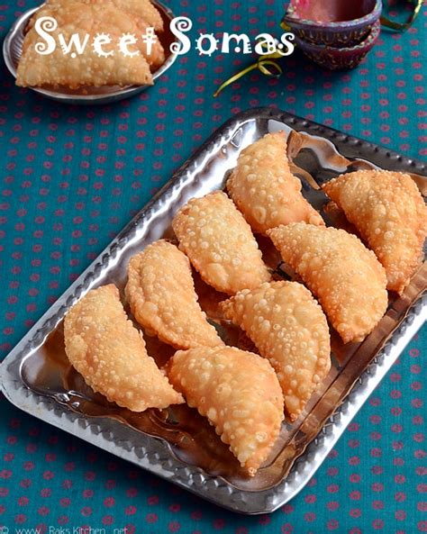 Sweet somas recipe (Somasi) | Diwali sweets recipes | Raks Kitchen ...