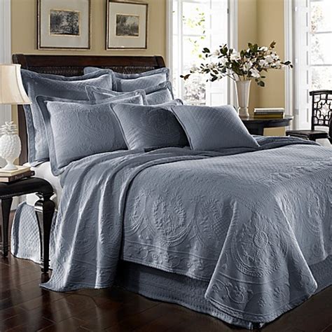 King Charles Matelasse Coverlet in Powder Blue - Bed Bath & Beyond