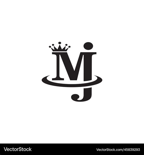 Mj initials logo template company crown design Vector Image