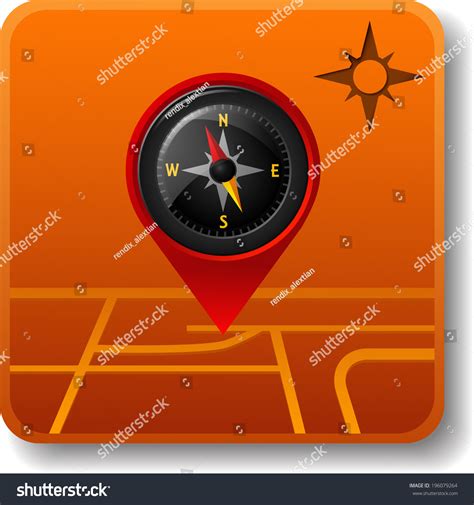 Compass Map Icon Stock Vector (Royalty Free) 196079264 | Shutterstock