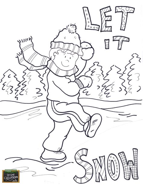 Let it snow, let it snow! Free teaching tool - printable Agricultural coloring page for ki ...