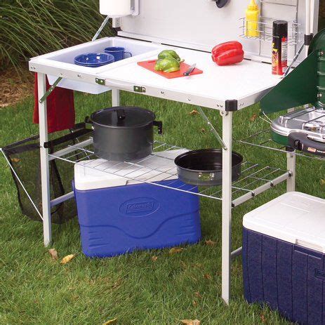 Coleman Camping Table, Silver - Walmart.com | Portable camp kitchen, Camp kitchen with sink ...