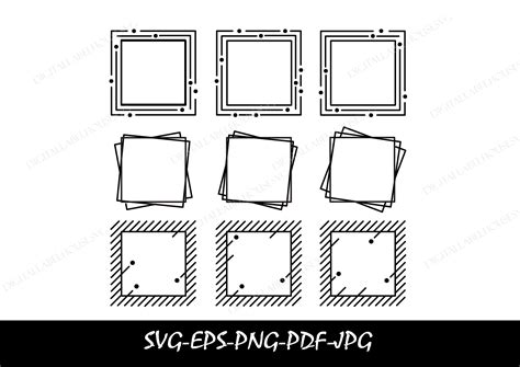 SQUARE FRAMES Diffrent Strokes SVG Square Frame Svg Double - Etsy