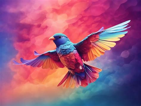 Premium Photo | Beautiful bird flying in the colorful sky color ...